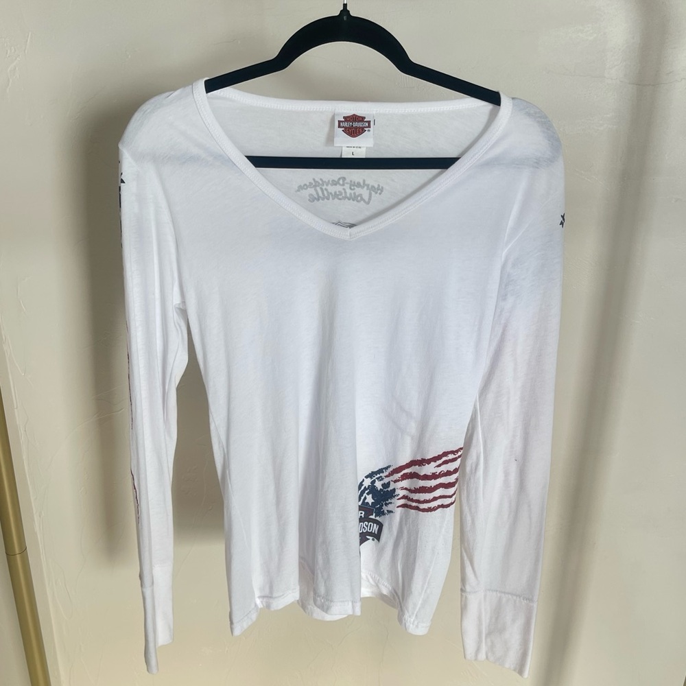 White Harley Davidson women’s long sleeve large